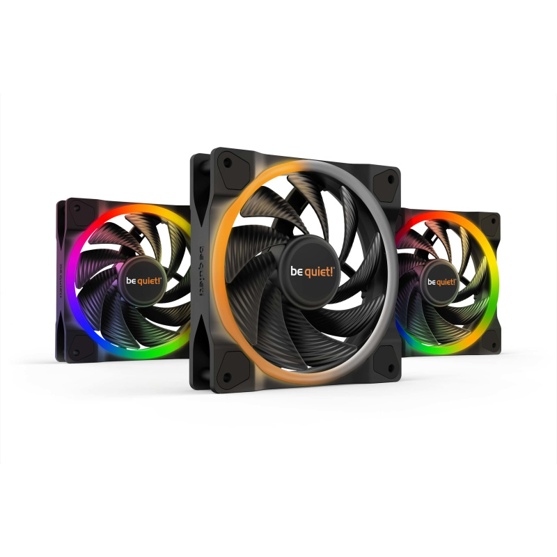 be quiet! Light Wings 120 mm PWM | Ventilateur PC ARGB high-speed, Pack de 3