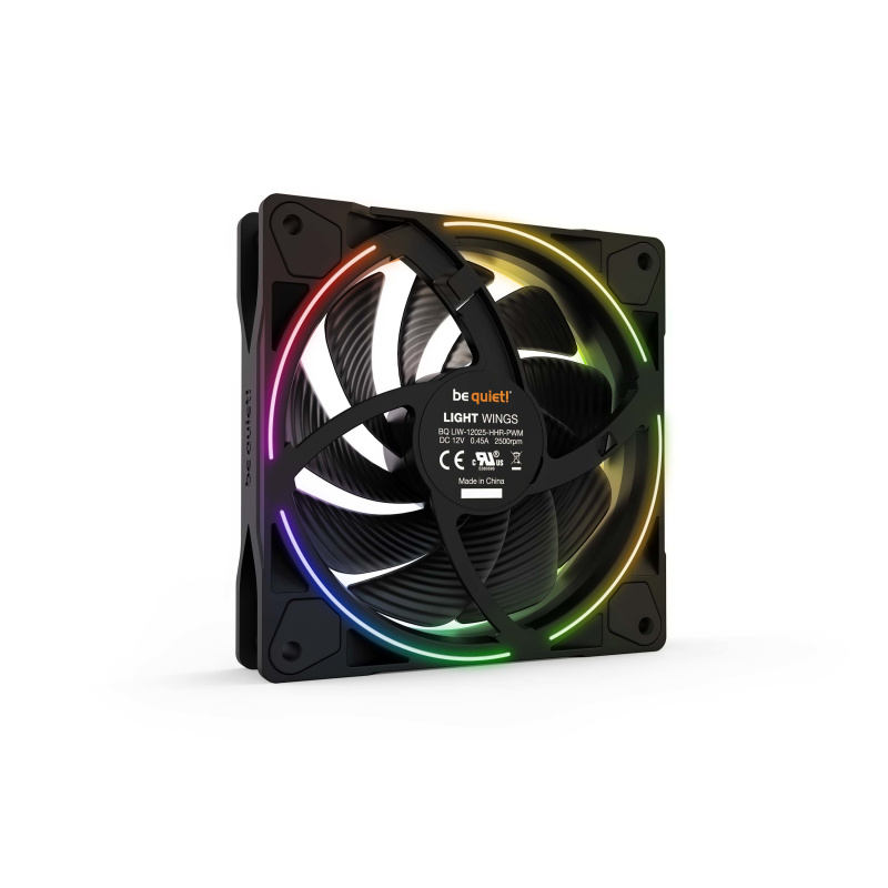be quiet! Light Wings 120 mm PWM | Ventilateur PC ARGB high-speed, Pack de 3