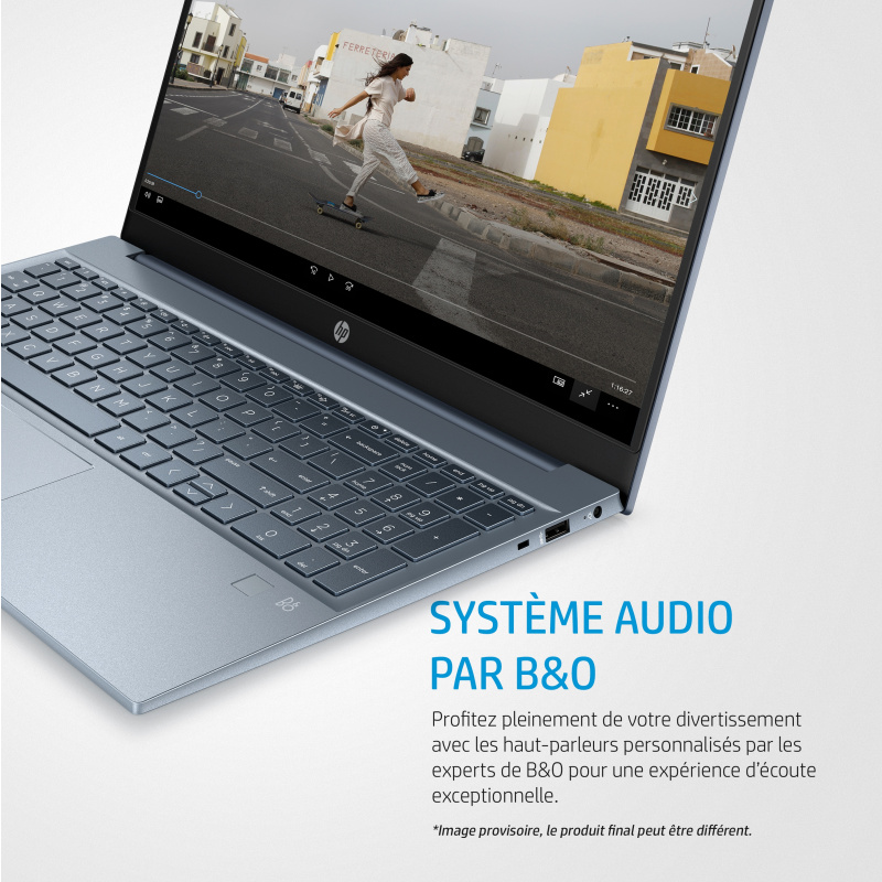 HP Pavilion 15-eg0074nf Intel® Core™ i5 i5-1135G7 Ordinateur portable 39,6 cm (15.6") Full HD 16 Go DDR4-SDRAM 512 Go SSD Wi-Fi 6 (802.11ax) Windows 11 Home Argent