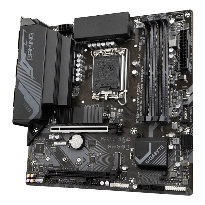 GIGABYTE B760M GAMING X DDR4 Carte mère - Prend en charge les processeurs Intel Core de 14e génération, VRM numérique 8+1+1 phases, jusqu'à 5333MHz DDR4 (OC), 2xPCIe 4.0 M.2, LAN 2.5GbE, USB 3.2 Gen2