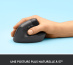 Logitech Lift souris Bureau Droitier RF sans fil + Bluetooth Optique 4000 DPI