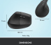 Logitech Lift souris Gauche RF sans fil + Bluetooth Optique 4000 DPI