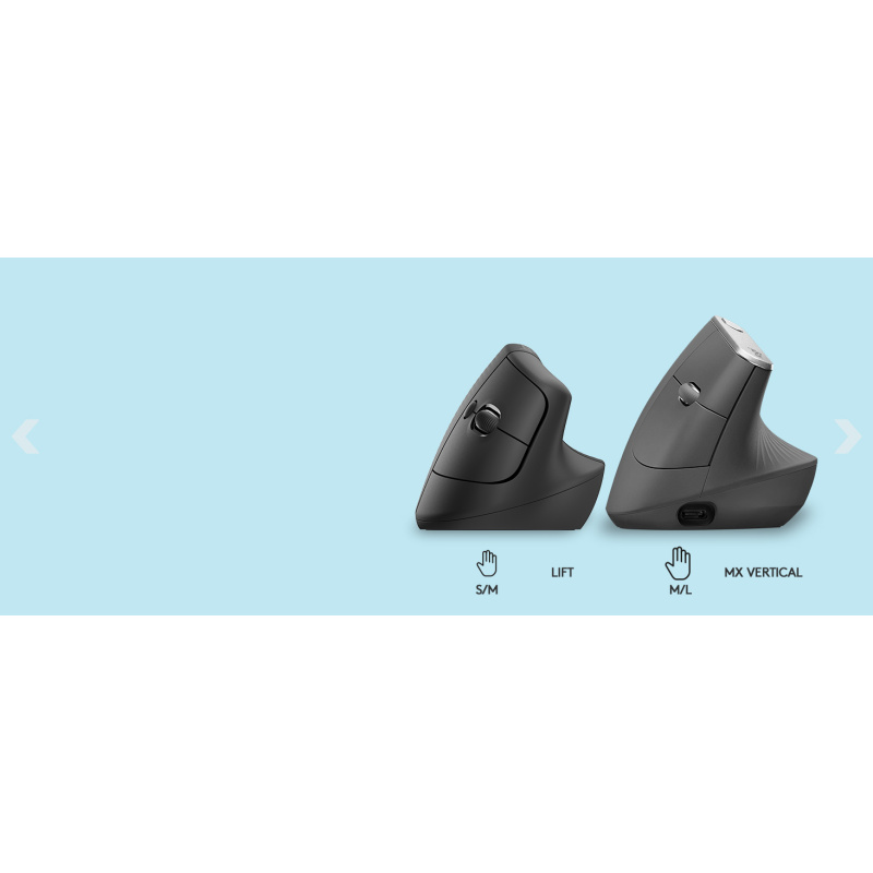 Logitech Lift souris Bureau Droitier RF sans fil + Bluetooth Optique 4000 DPI