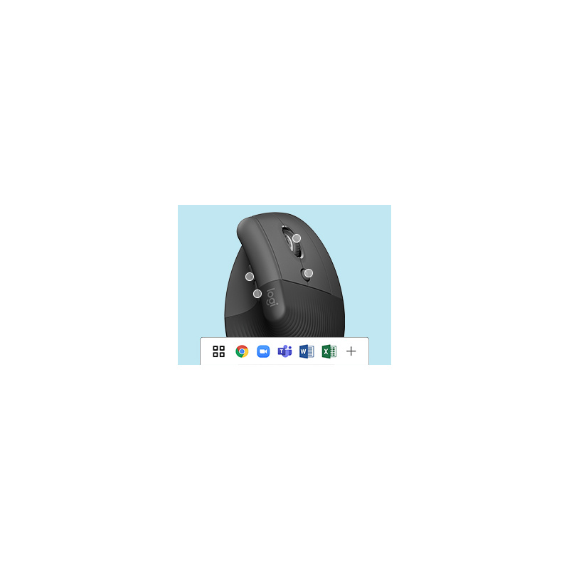 Logitech Lift souris Bureau Droitier RF sans fil + Bluetooth Optique 4000 DPI