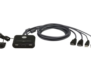 ATEN Commutateur KVM câblé FHD HDMI à 2 ports