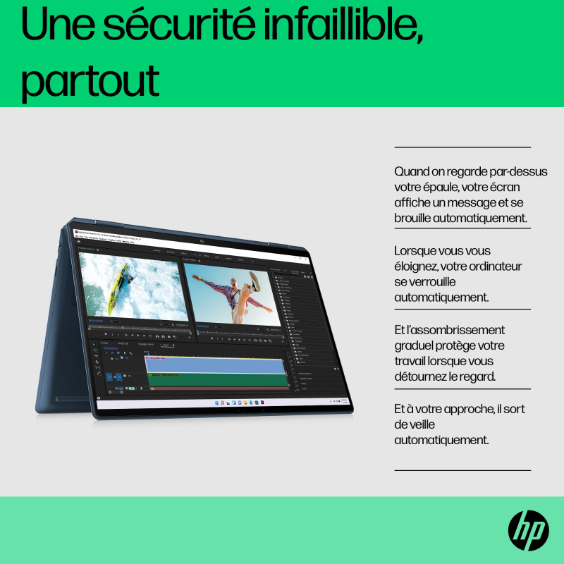 HP Spectre x360 16-f1003nf Hybride (2-en-1) 40,6 cm (16") Écran tactile UHD+ Intel® Core™ i7 i7-1260P 32 Go DDR4-SDRAM 1 To SSD Intel Arc A370M Wi-Fi 6E (802.11ax) Windows 11 Home Noir