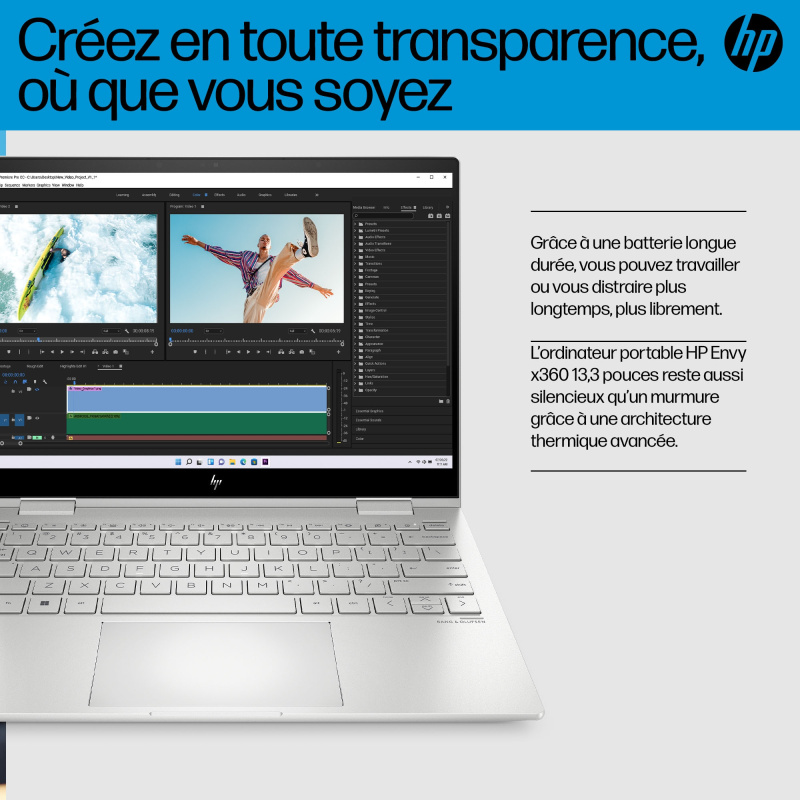 HP ENVY x360 13-bf0012nf Intel® Core™ i7 i7-1250U Hybride (2-en-1) 33,8 cm (13.3") Écran tactile 2.8K 16 Go LPDDR4x-SDRAM 512 Go SSD Wi-Fi 6E (802.11ax) Windows 11 Home Bleu