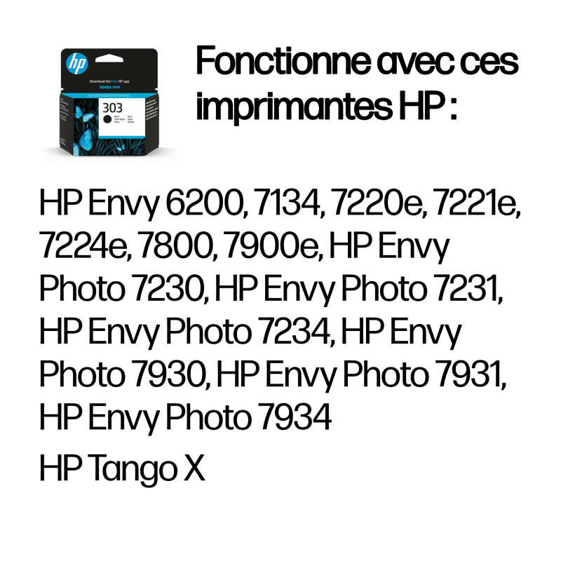 HP Cartouche d’encre noir 303 authentique