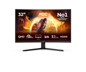 AOC G4 CQ32G4VE écran plat de PC 80 cm (31.5") 2560 x 1440 pixels Quad HD LCD Noir, Gris