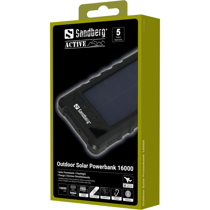 Sandberg Outdoor Solar Powerbank 16000