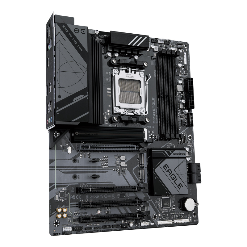 GIGABYTE B650 EAGLE Carte mère - AMD Ryzen série 9000, VRM 12+2+2 phases, jusqu'à 7600 MHz DDR5 (OC), 1xPCIe 5.0 + 2xPCIe 4.0 M.2, LAN GbE, USB 3.2 Gen 2