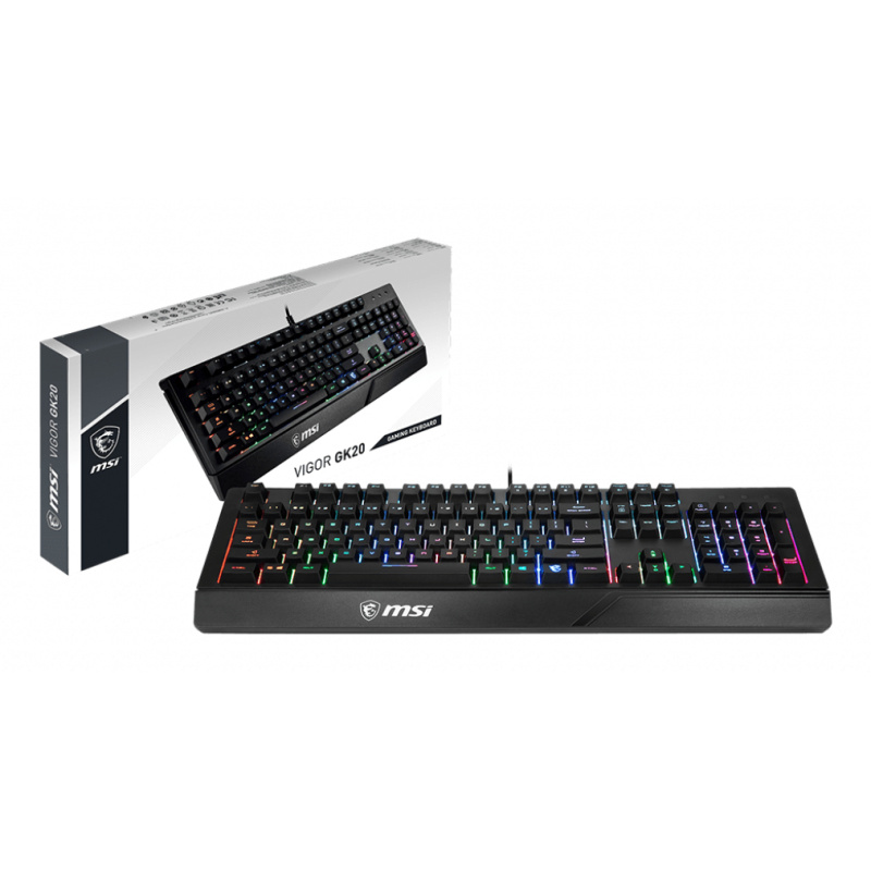 MSI Vigor GK20 clavier Jouer USB AZERTY Français Noir