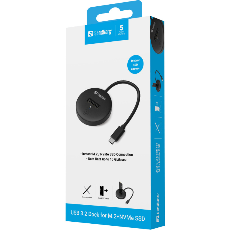 Sandberg USB 3.2 Dock for M.2+NVMe SSD