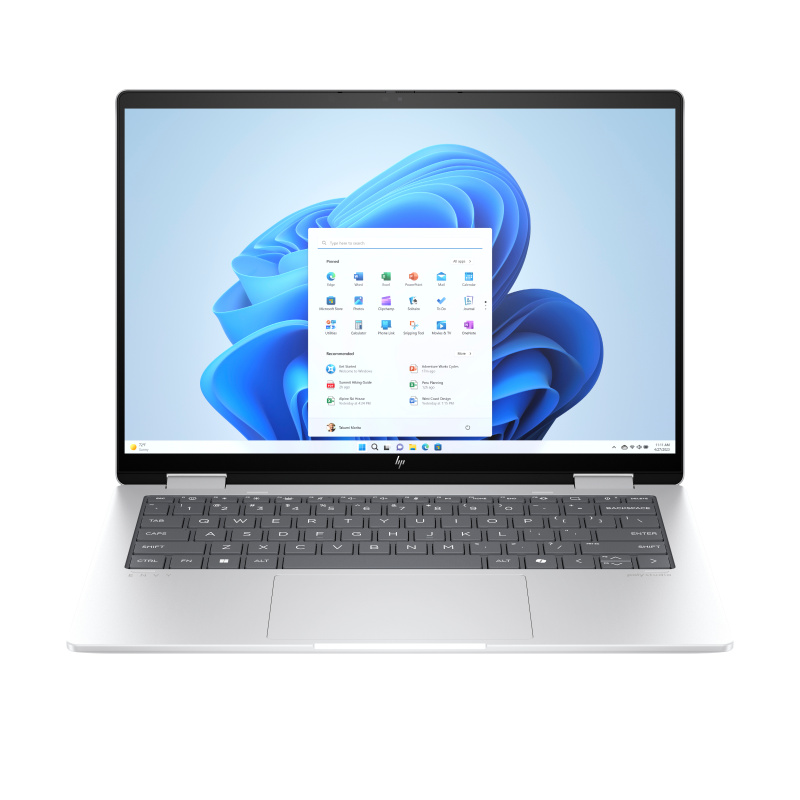 HP ENVY x360 14-fa0003nf AMD Ryzen™ 7 8840HS Hybride (2-en-1) 35,6 cm (14") Écran tactile 3K 16 Go LPDDR5-SDRAM 512 Go SSD Wi-Fi 6E (802.11ax) Windows 11 Home AI PC Argent