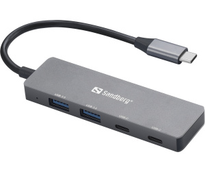 Sandberg 136-50 hub & concentrateur USB Type-C 5000 Mbit/s Gris