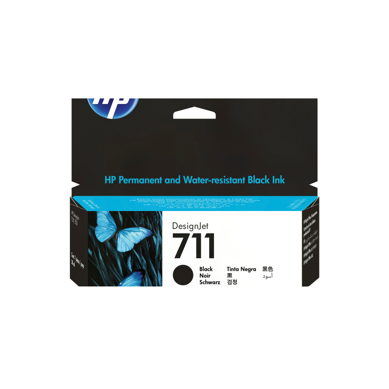 HP 711 cartouche d'encre DesignJet noir, 38 ml