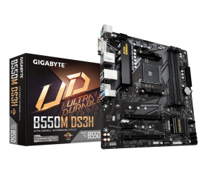 GIGABYTE B550M DS3H Carte mère - Processeurs AMD Ryzen 5000, VRM 5+3 phases, jusqu'à 4733 MHz DDR4, 1xPCIe 4.0 + 1xPCIe 3.0 M.2, LAN 1GbE, USB 3.2 Gen 1