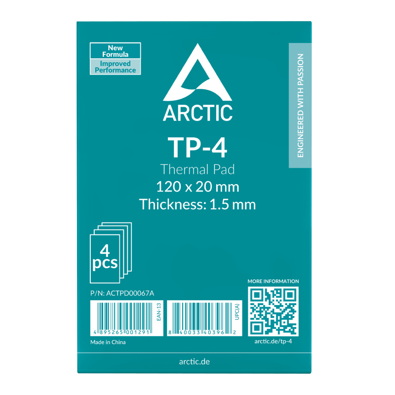 ARCTIC TP-4 combiné de dissipateurs thermiques Pad thermique