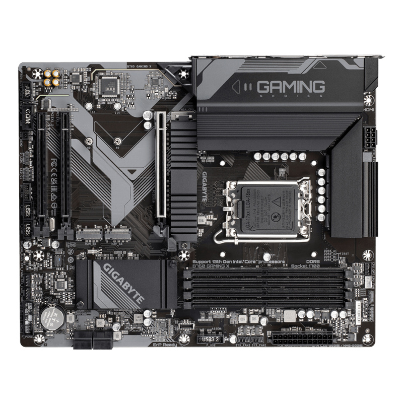 GIGABYTE B760 GAMING X Carte Mère - Compatible avec les processeurs Intel Core 14e génération, VRM numérique 8+1+1 phases, jusqu'à 7600MHz DDR5 (OC), 3x PCIe 4.0 M.2, 2.5GbE LAN, USB 3.2 Gen 2