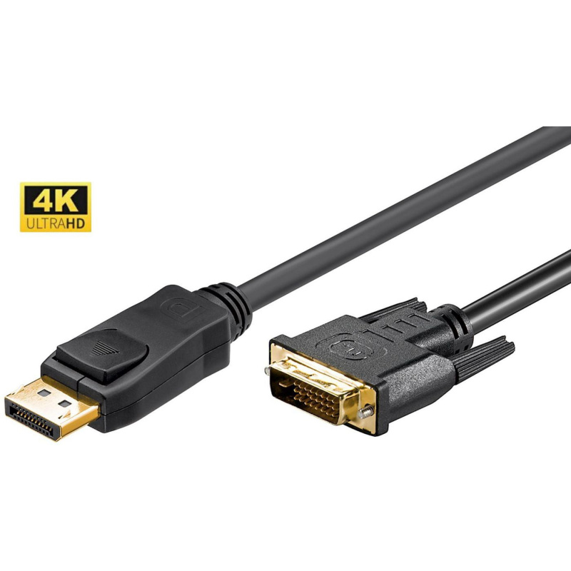 Microconnect DP-DVI-MM-200 câble vidéo et adaptateur 2 m DisplayPort DVI-D Noir