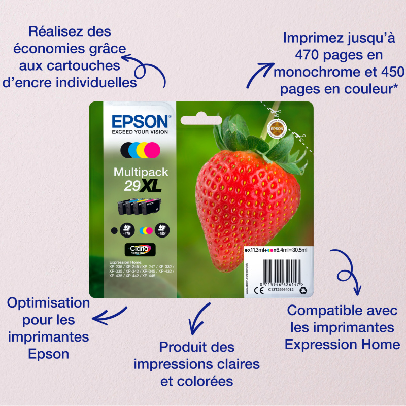 Epson Strawberry Multipack 4-colours 29 Claria Home Ink
