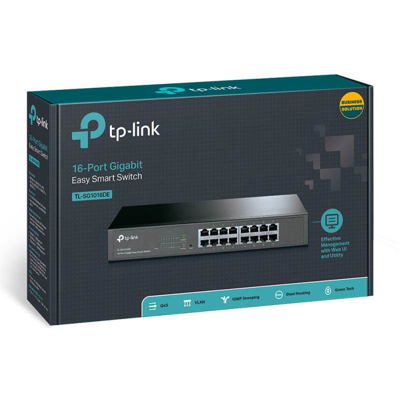 TP-Link TL-SG1016DE Géré L2 Gigabit Ethernet (10/100/1000) 1U Noir