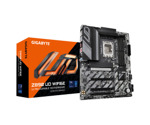 GIGABYTE Carte mère Z890 UD WIFI6E - Prend en charge les processeurs Intel Core Ultra (Série 2), VRM à 12+1+2 phases, jusqu'à 8800MHz DDR5 (OC), 1xPCIe 5.0 + 2xPCIe 4.0, Wi-Fi 6E, LAN 2.5GbE, USB 4