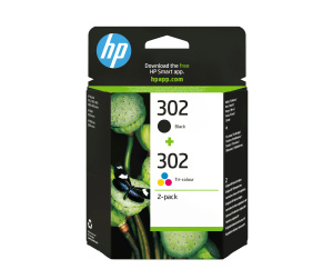 HP Pack de 2 cartouches d'encre noire/3 couleurs authentiques 302