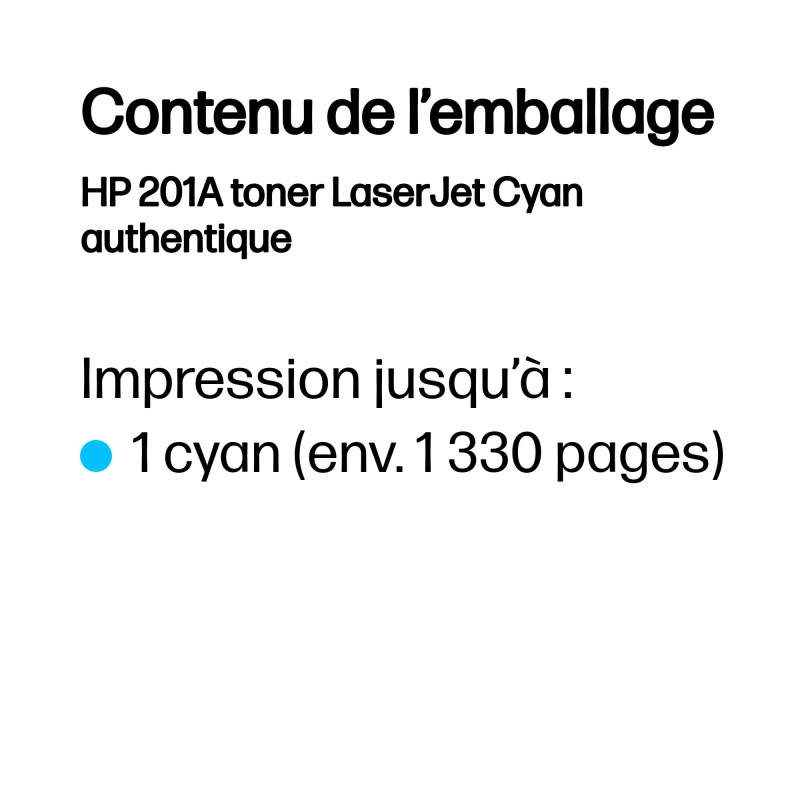HP 201A toner LaserJet Cyan authentique