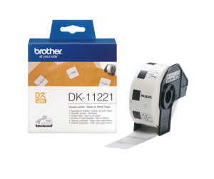 Brother DK-11221 - Rouleau d'étiquettes original – Noir sur blanc, 23 x 23 mm