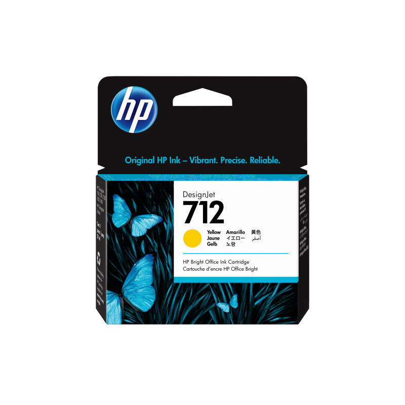 HP Cartouche d'encre DesignJet 712, jaune, 29 ml