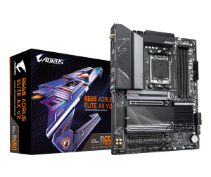 GIGABYTE B650 AORUS ELITE AX V2 Carte mère - AMD Ryzen série 9000, VRM 12+2+2 phases, jusqu'à 8000 MHz DDR5 (OC), 1xPCIe 5.0 + 2xPCIe 4.0 M.2, LAN 2,5 GbE, WIFI 6E, USB 3.2 Gen 2