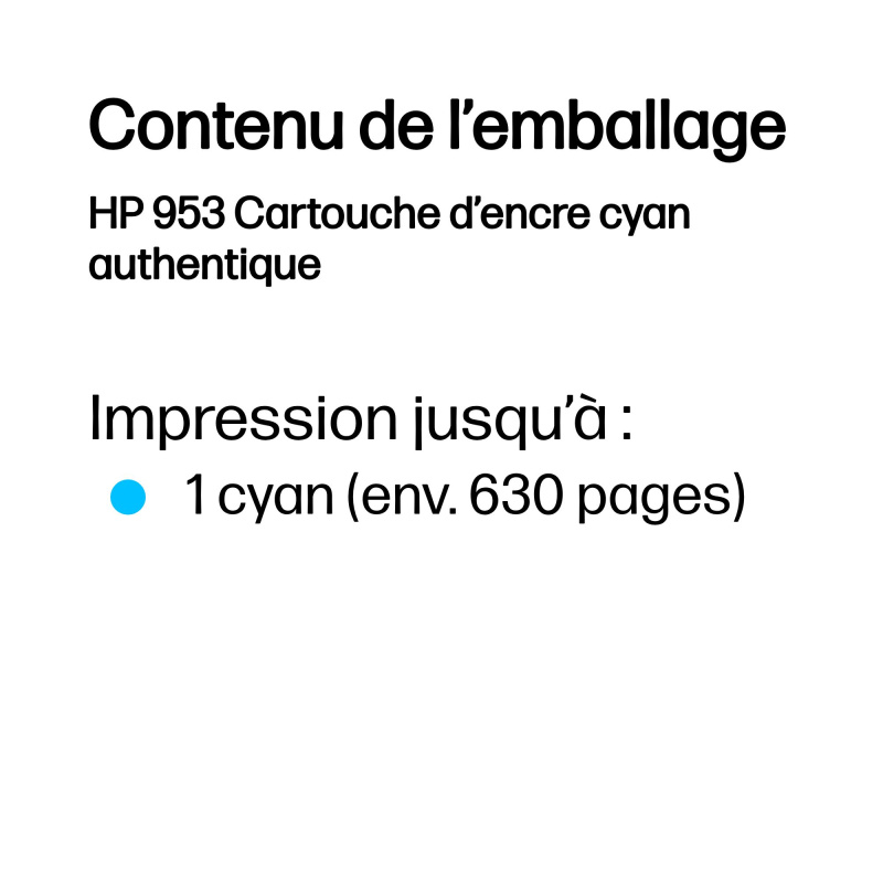 HP 953 Cartouche d’encre cyan authentique