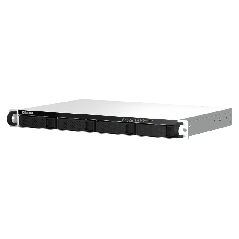 QNAP TS-464eU NAS Rack (1 U) Intel® Celeron® N5095 8 Go DDR4 0 To QNAP Turbo System Aluminium, Noir