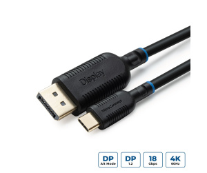 Microconnect MC-USBCDP2 câble vidéo et adaptateur 2 m USB Type-C DisplayPort Noir