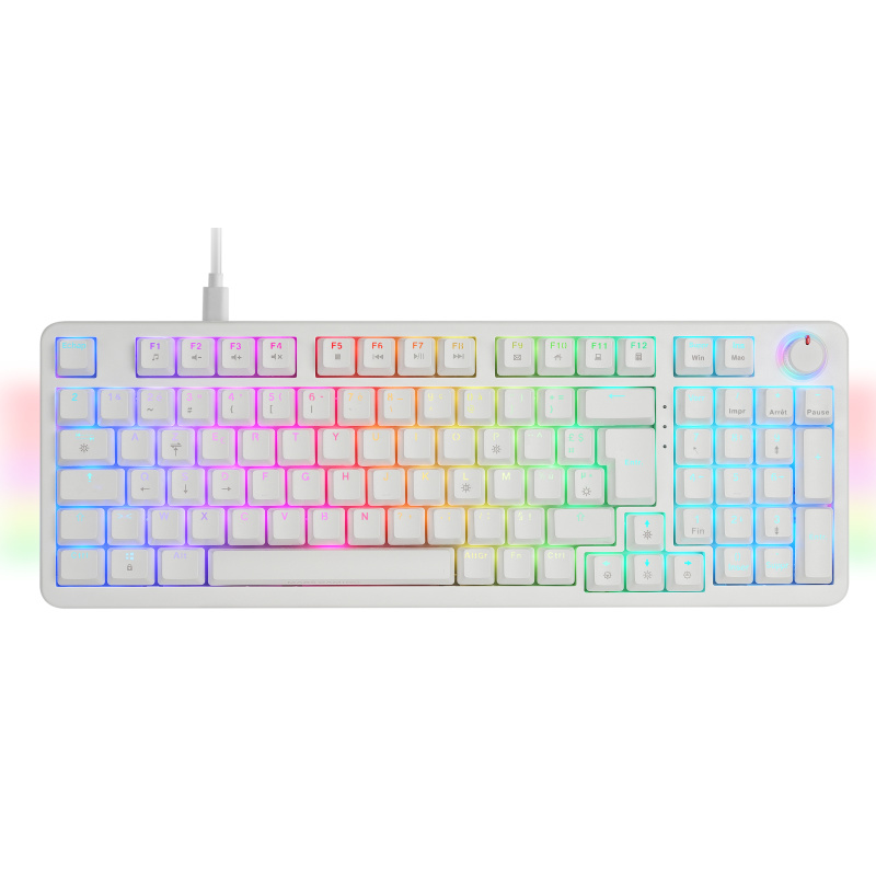 Mars Gaming MKPROWYFR clavier USB AZERTY Français Blanc