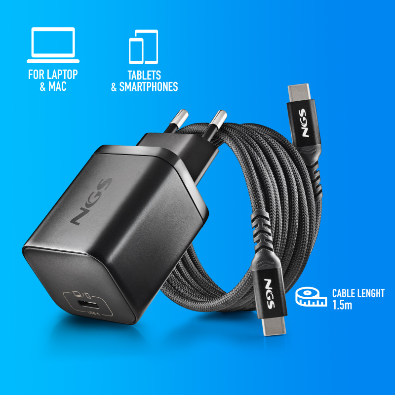 NGS BUD 65W-H Universel Noir Secteur Charge rapide Intérieure