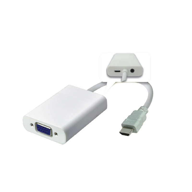 Microconnect HDMVGA2 câble vidéo et adaptateur 0,15 m HDMI VGA (D-Sub) Blanc