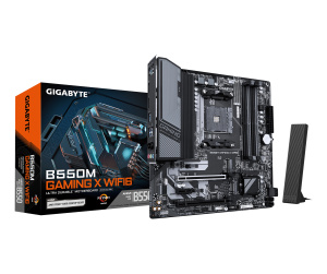 GIGABYTE B550M GAMING X WIFI6 Carte mère - Processeurs AMD Ryzen 5000, VRM 5+3 phases, jusqu'à 3200 MHz DDR4, 1x M.2 PCIe 4.0 + 1x M.2 PCIe 3.0, Wi-Fi 6, LAN 1 GbE, USB 3.2 Gen 1