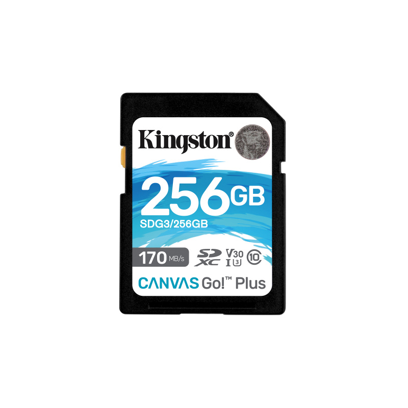 Kingston Technology Canvas Go! Plus Carte SDXC Canvas Go Plus 170R C10 UHS-I U3 V30 de 256 Go