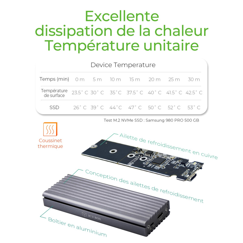 ICY BOX IB-1817M-C31 Enceinte ssd Gris M.2