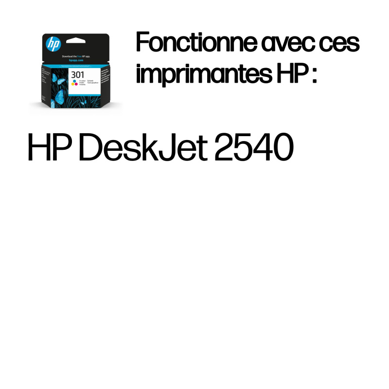 HP 301 cartouche d'encre trois couleurs authentique