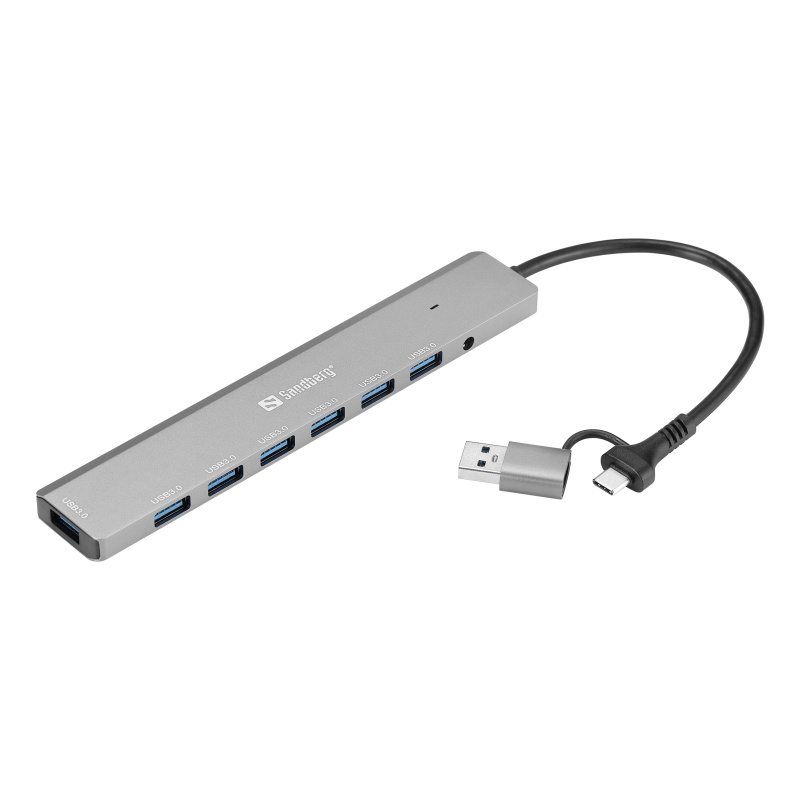 Sandberg 136-66 hub & concentrateur USB 3.2 Gen 1 (3.1 Gen 1) Type-A + Type-C 5000 Mbit/s
