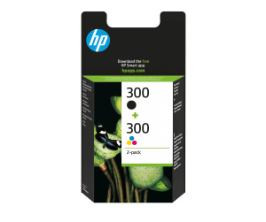 HP 300 pack de 2 cartouches d'encre noir/trois couleurs authentiques