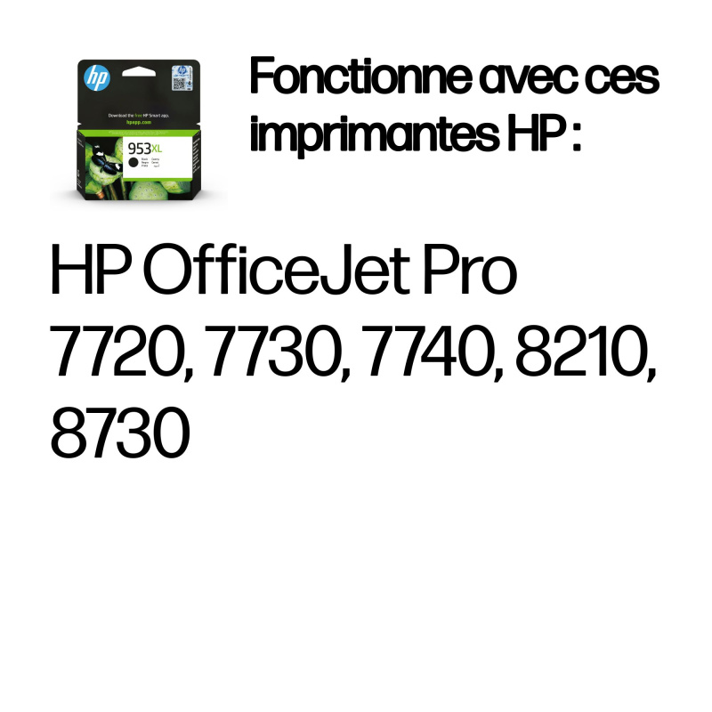 HP 953XL Cartouche d’encre noire grande capacité authentique