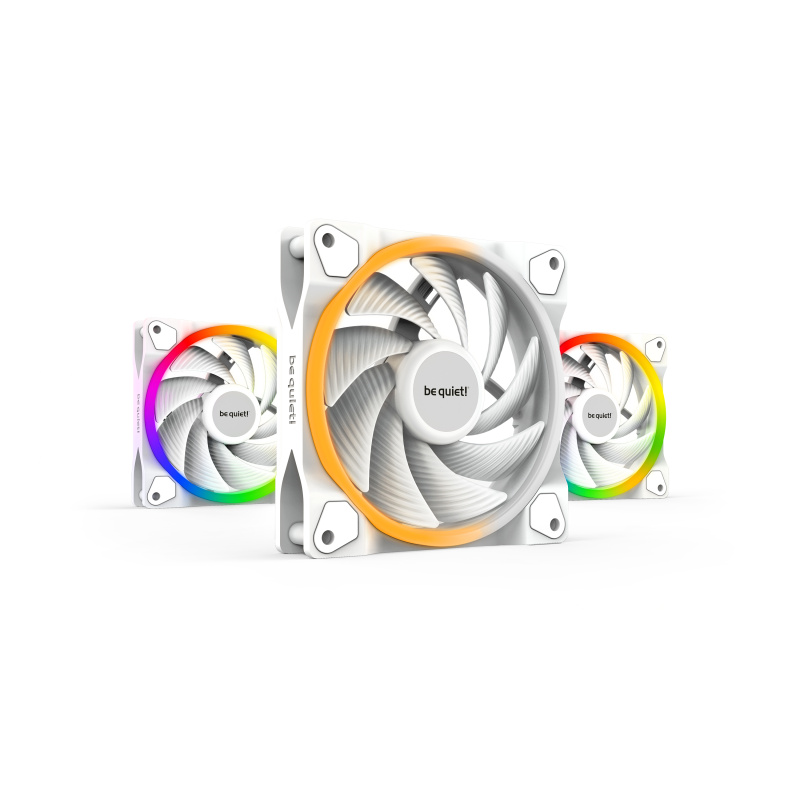 be quiet! Light Wings 120 mm PWM | Ventilateur PC ARGB high-speed White, Pack de 3