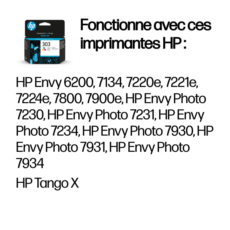 HP Cartouche d’encre 303 trois couleurs authentique