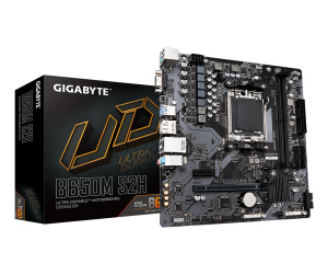 GIGABYTE B650M S2H Carte mère - AMD Ryzen série 9000, VRM 5+2+2 phases, jusqu'à 6400 MHz DDR5 (OC), 1xPCIe 4.0 M.2, LAN GbE, USB 3.2 Gen 1