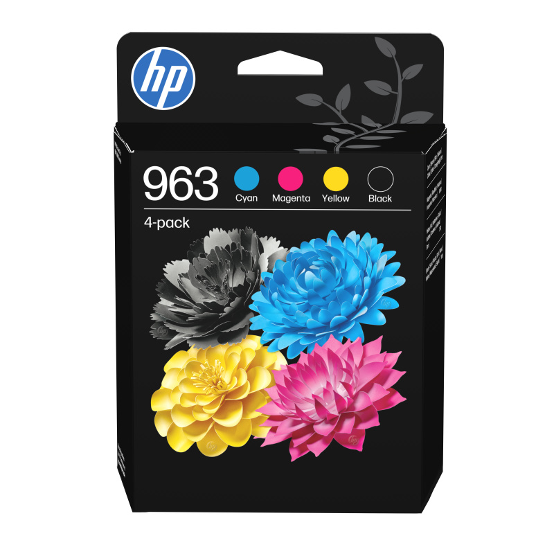 HP 963 Pack de 4 cartouches d'encre Noir/Cyan/Magenta/Jaune authentiques