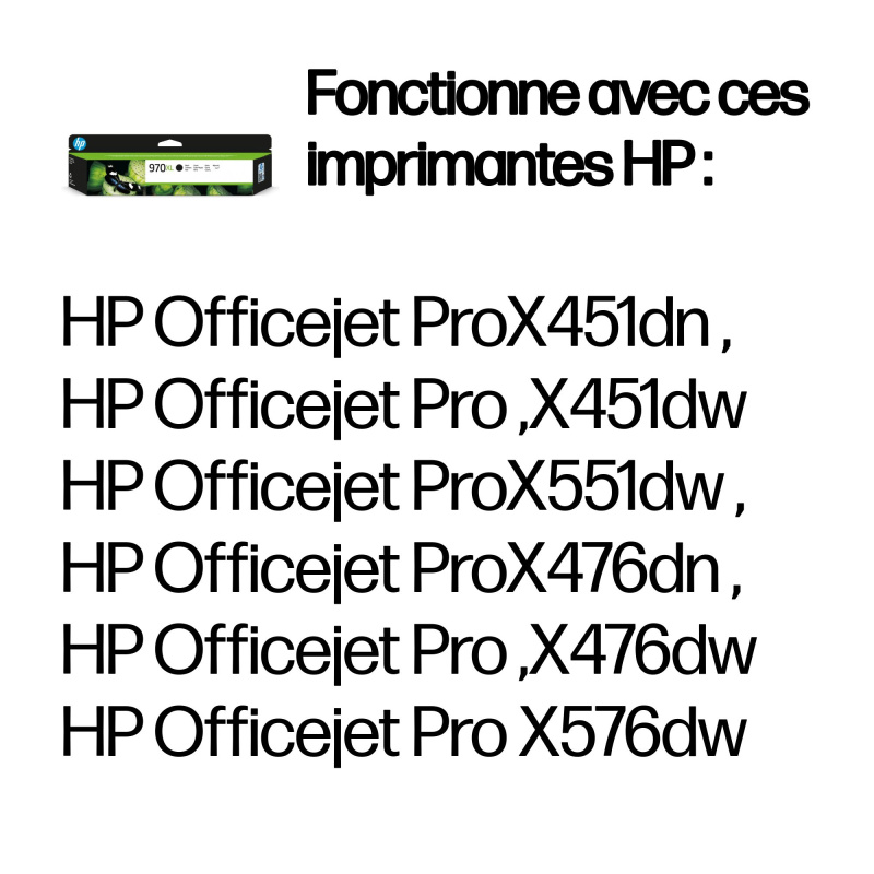 HP 970XL cartouche d'encre noir grande capacité authentique